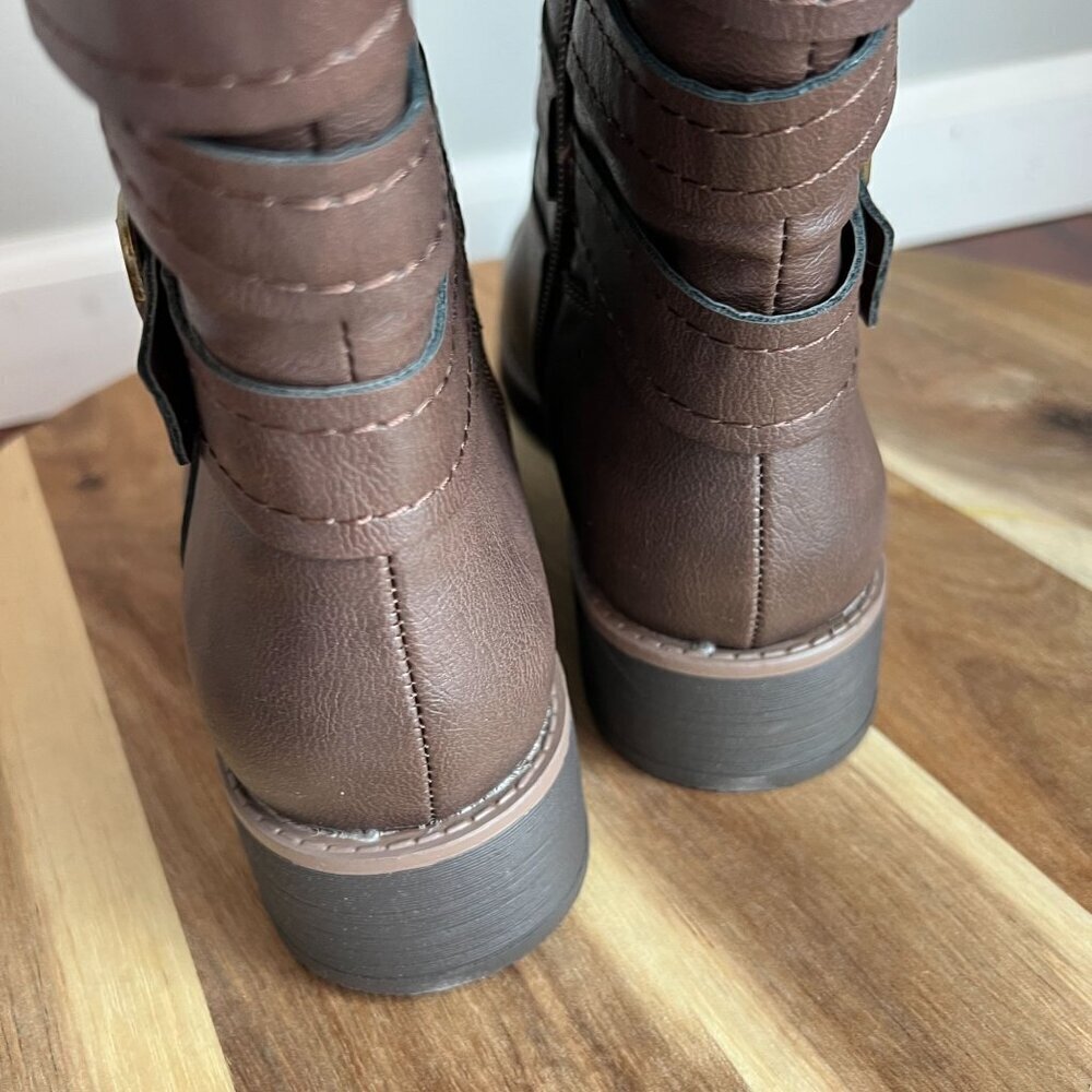 Sun + Stone Blakelyy Womens Buckle Knee-High Boots Sz 10M in Chocolate Brown - Picture 3 of 9